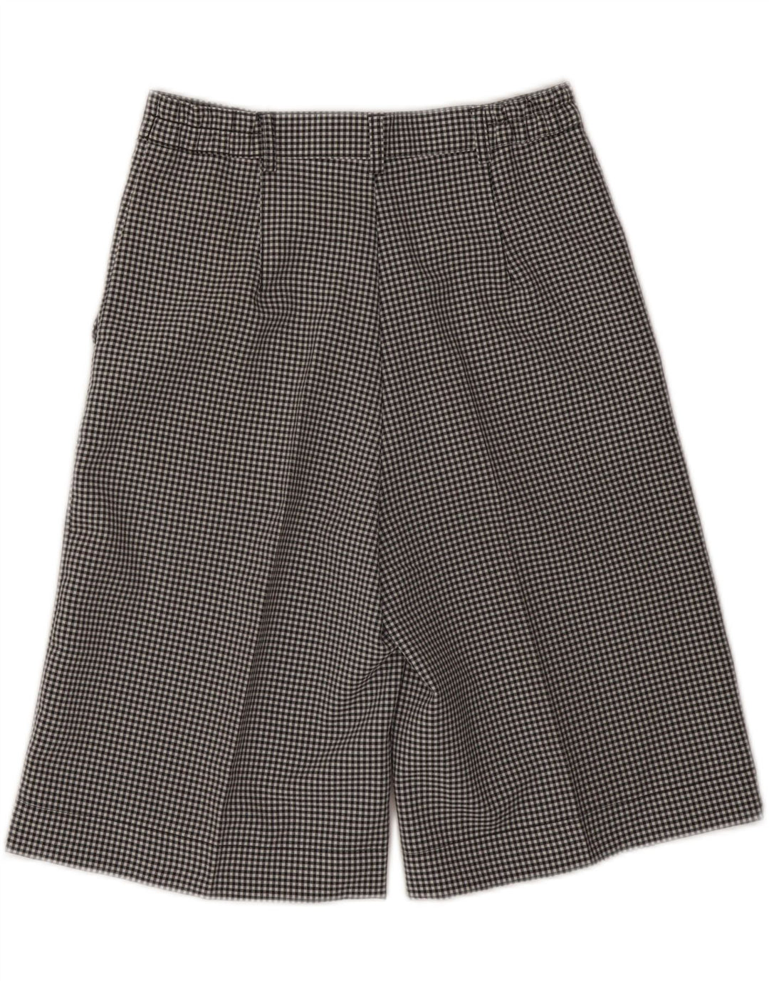 VINTAGE højtaljede chinoshorts til kvinder UK 10 Small W27 Black Gingham