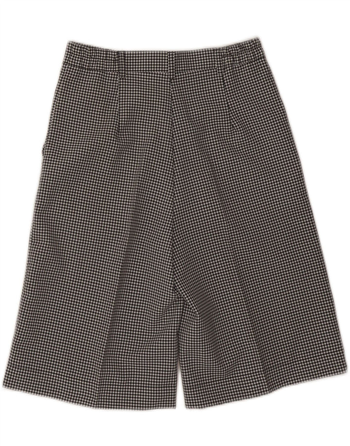 VINTAGE højtaljede chinoshorts til kvinder UK 10 Small W27 Black Gingham