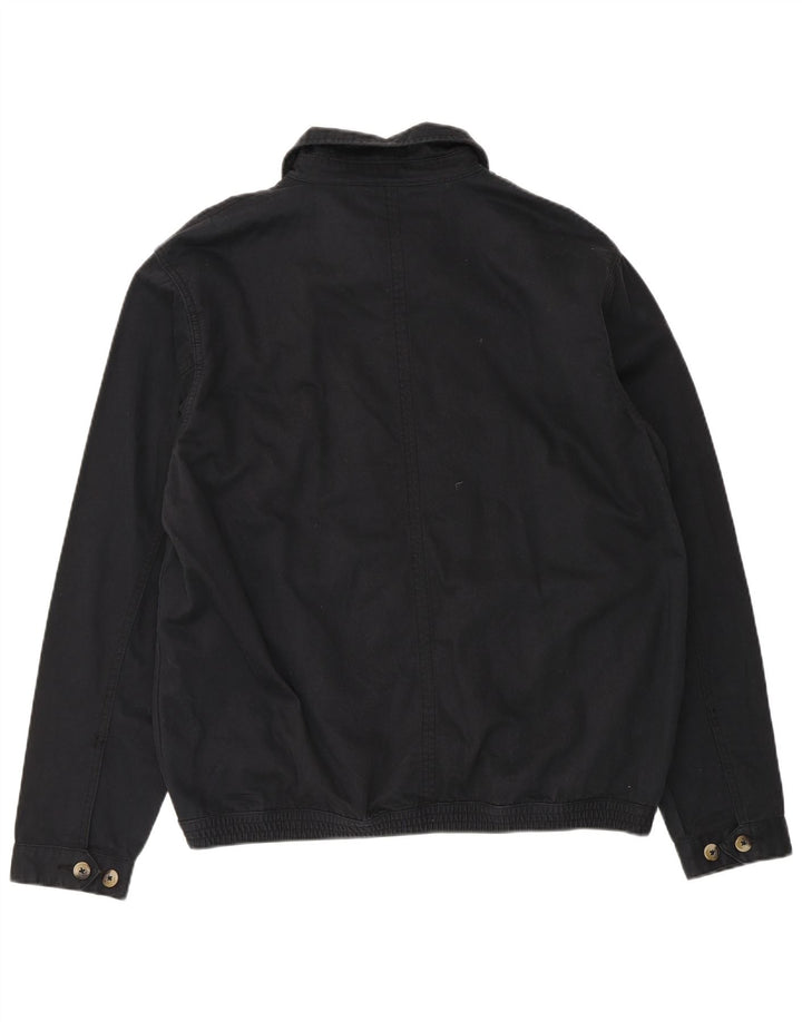 Marks & Spencer Herre Blue Harbor Bomber Jacket UK 40 Large Black Cotton