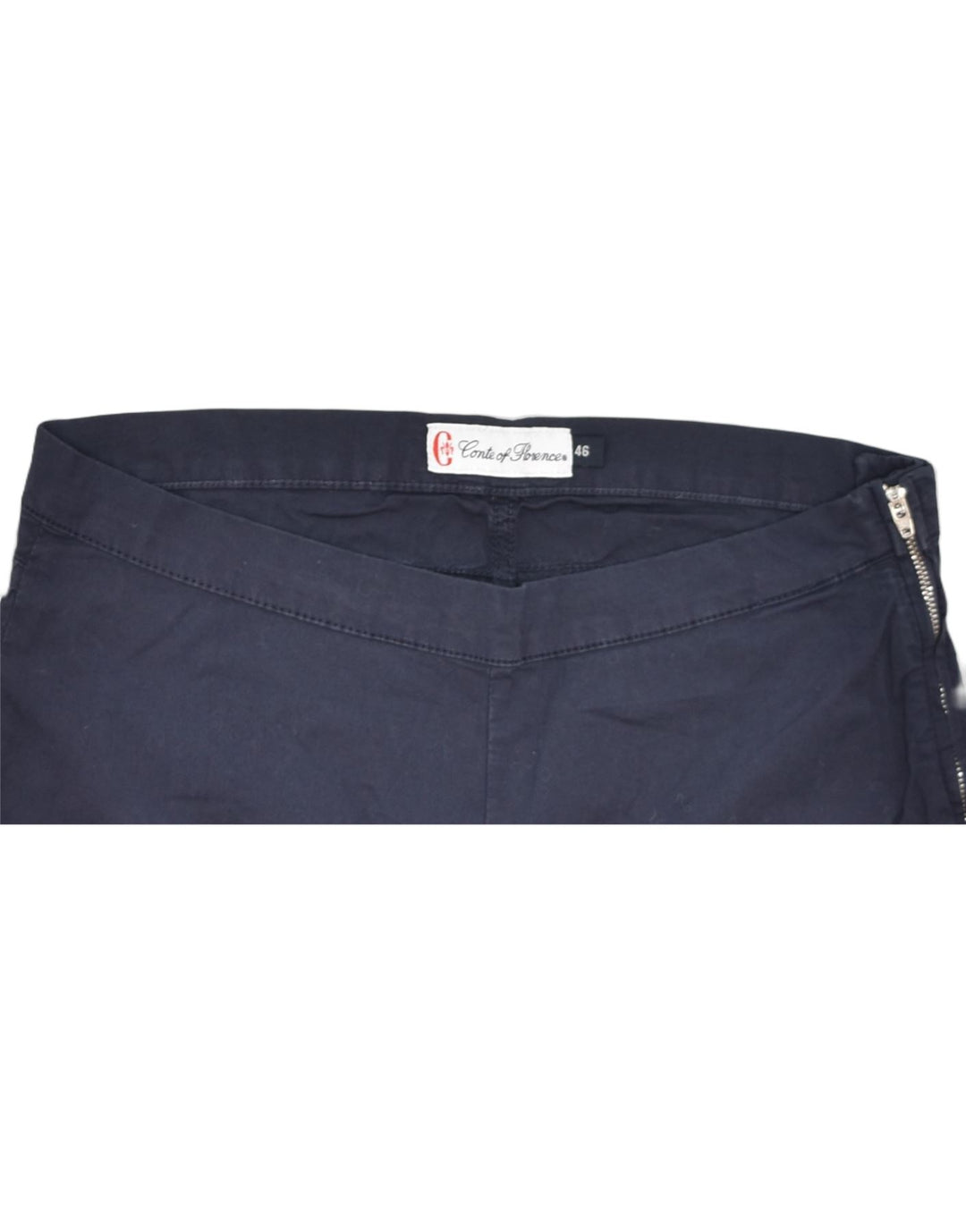 CONTE OF FLORENCE Womens Capri Trousers IT 46 Large W32  Navy Blue Cotton | Vintage | Thrift | Second-Hand | Used Clothing | Messina Hembry 