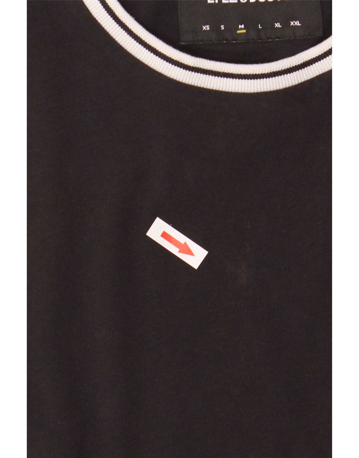 Lyle & Scott Herre T-shirt Top Medium Sort Colourblock Bomuld