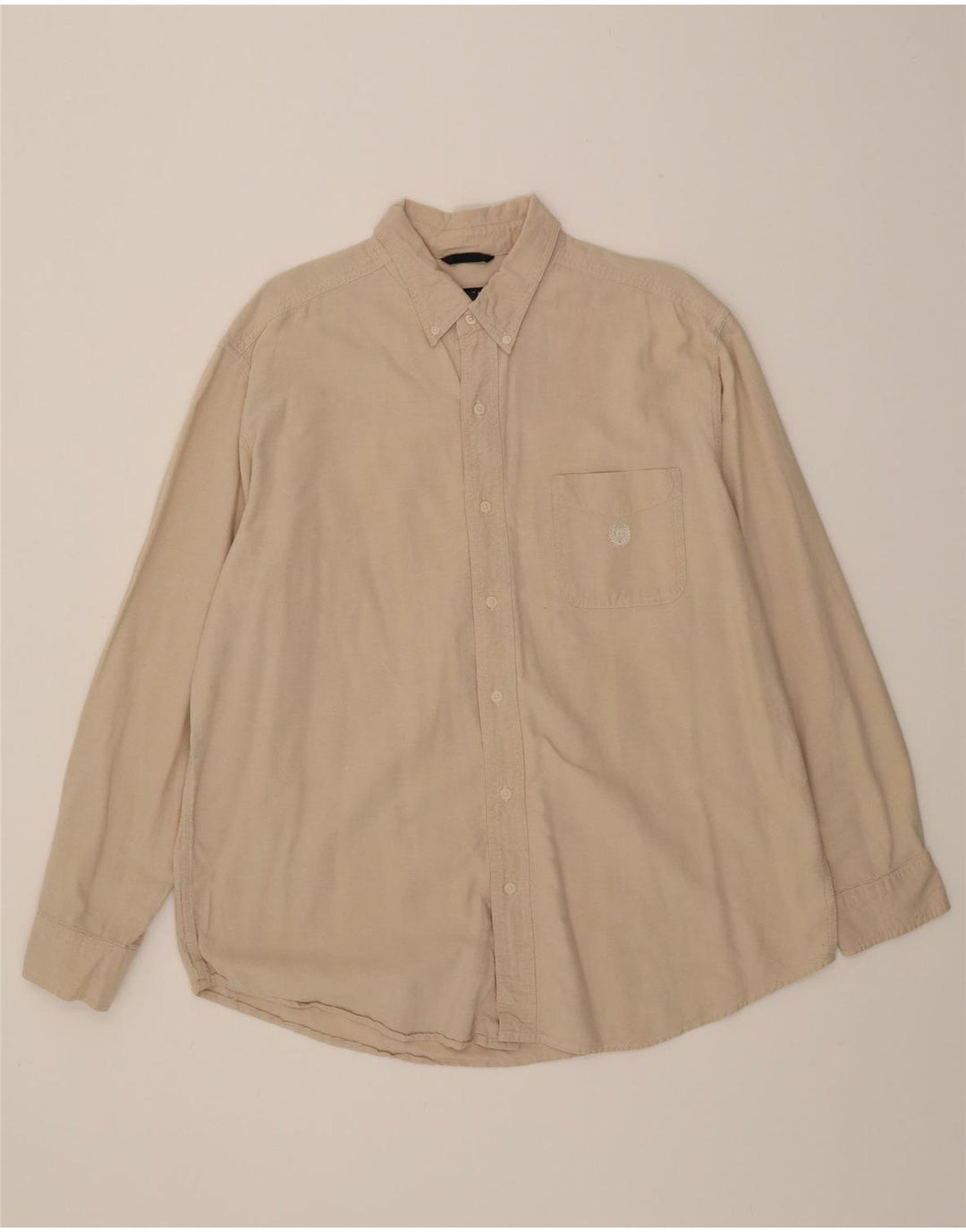 CHAPS Mens Big & Tall Shirt XL Beige Cotton Vintage Chaps and Second-Hand Chaps from Messina Hembry 