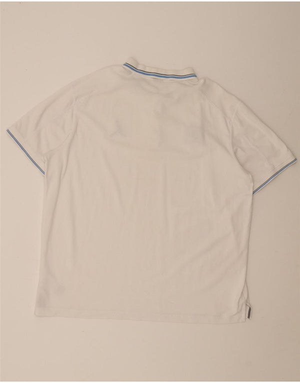 Nike herre Dri Fit polo shirt 2XL hvid stribet bomuld