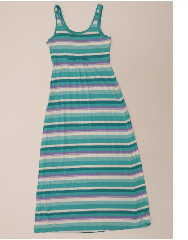 COLUMBIA Womens Maxi Sundress UK 8 Small Blue Striped Cotton Vintage Columbia and Second-Hand Columbia from Messina Hembry 