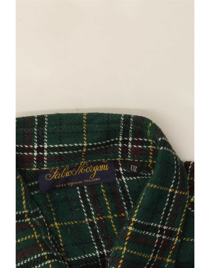 Vintage Herre Overshirt Flanell Shirt 2XL Grøn Ternet