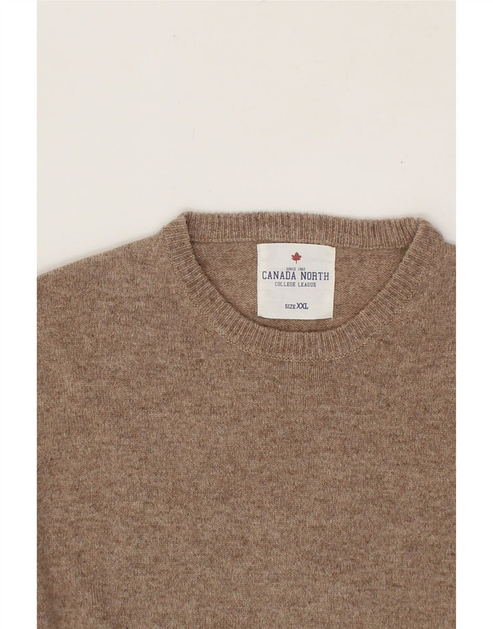 CANADA NORTH Mens Crew Neck Jumper Sweater 2XL Grey Vintage Canada North and Second-Hand Canada North from Messina Hembry 
