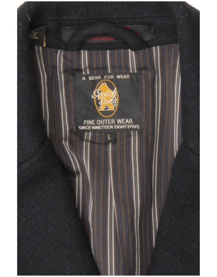 Scotch & Soda Herre Overfrakke UK 40 Large Navy Blue Wool