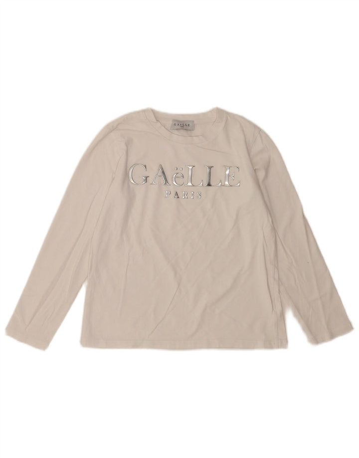 Gaelle Dame Grafisk Top Langærmet UK 6 XS Hvid