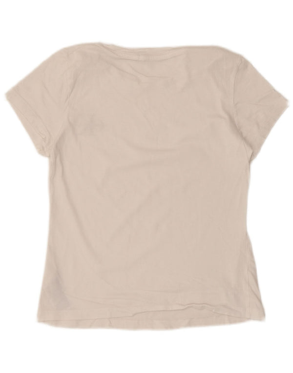 Calvin Klein Jeans Dame Grafisk T-Shirt Top UK 10 Small White Bomuld