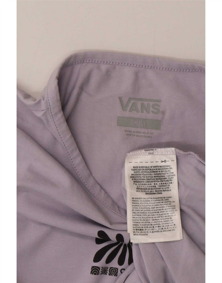 Vans Dame T-Shirt Top UK 10 Lille Lilla Bomuld