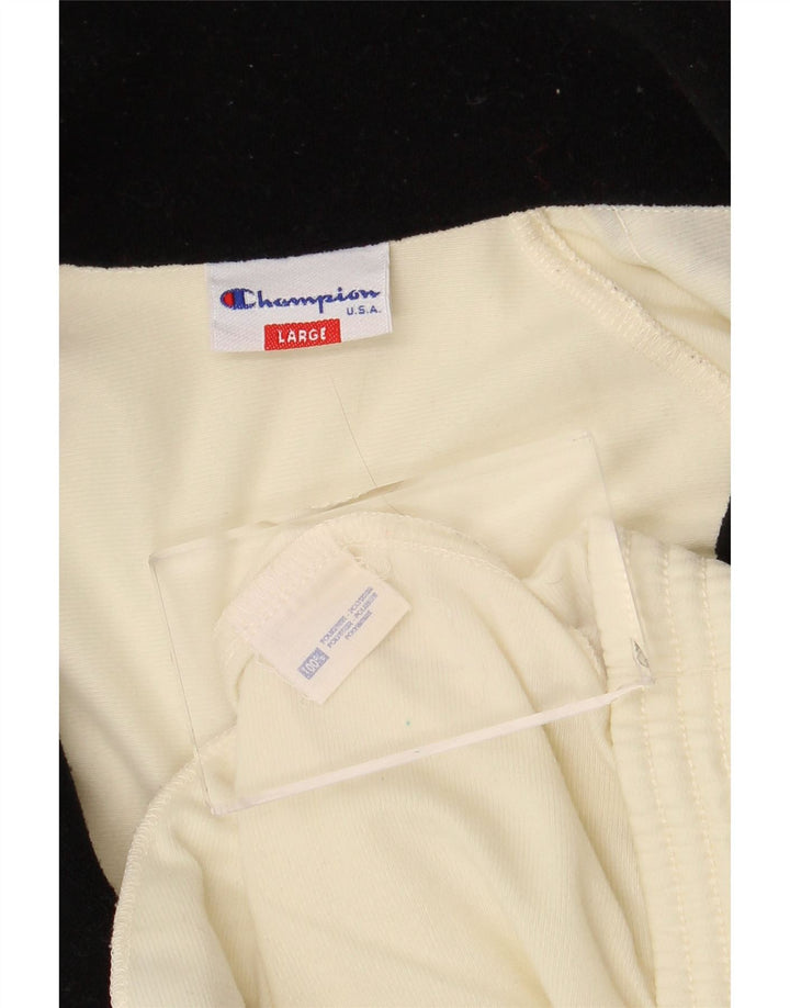 Champion Herre grafisk træningsdragt Topjakke Large Off White Colourblock