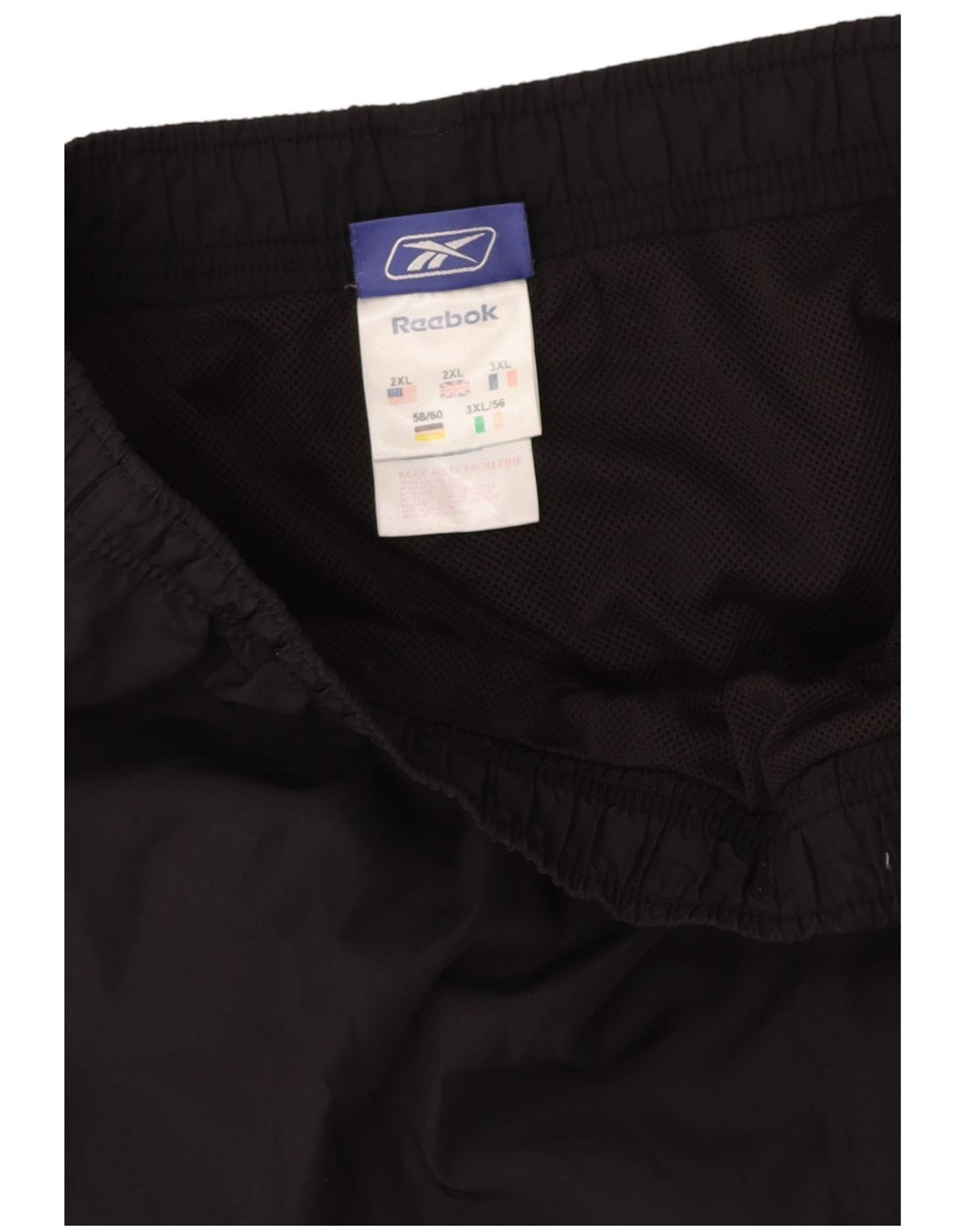 REEBOK Mens Sport Shorts 2XL Black Polyester