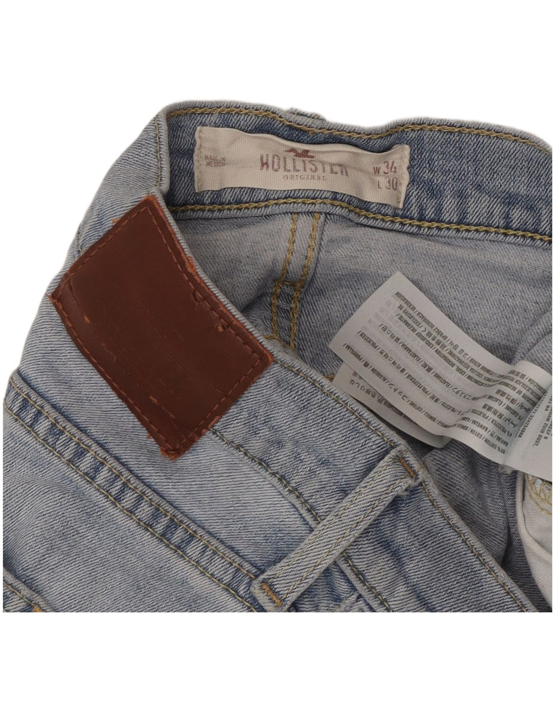 Hollister Slim Jeans til mænd W34 L30 blå bomuld