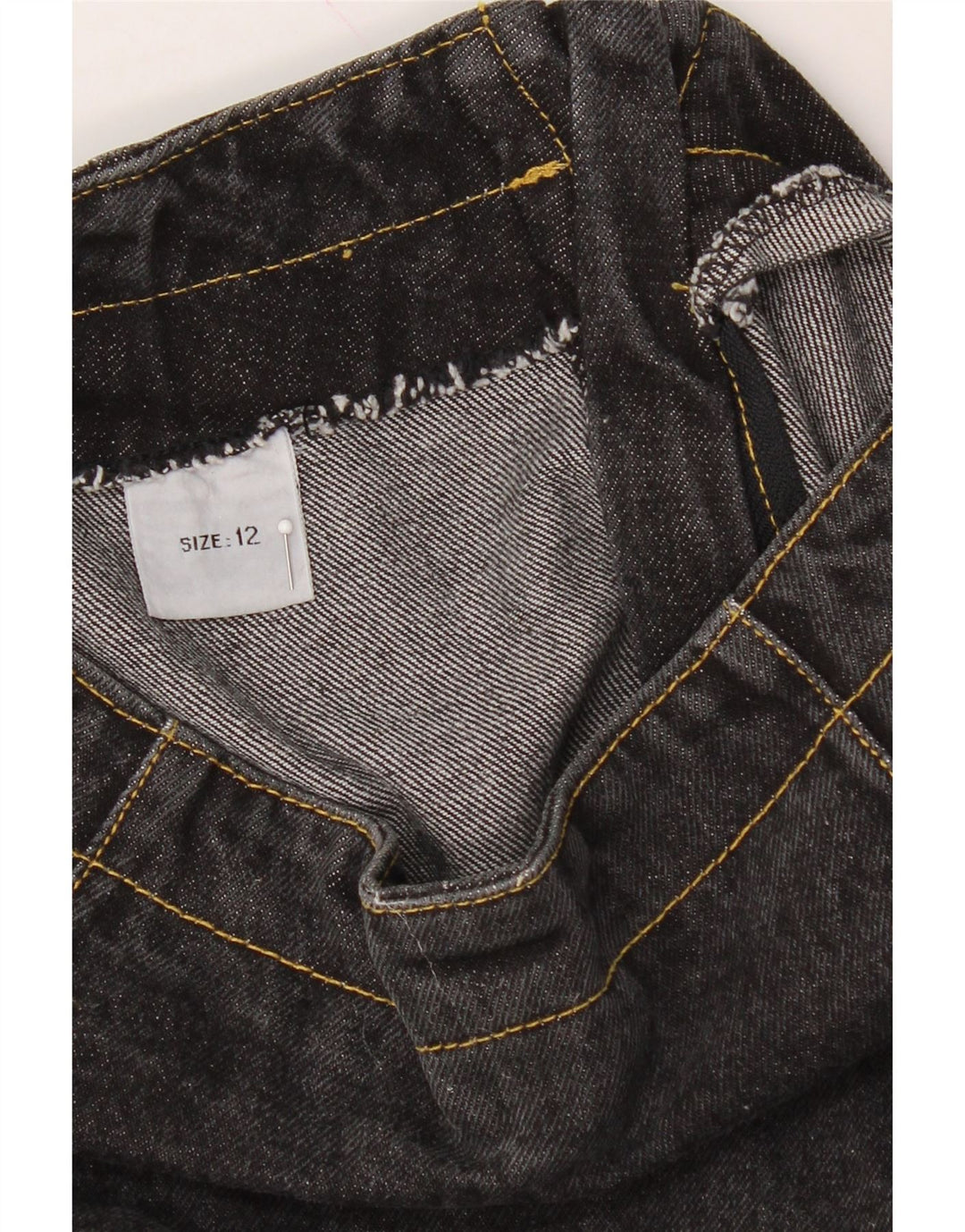 VINTAGE Womens Denim Skirt UK 12 Medium W28  Black Cotton Vintage Vintage and Second-Hand Vintage from Messina Hembry 
