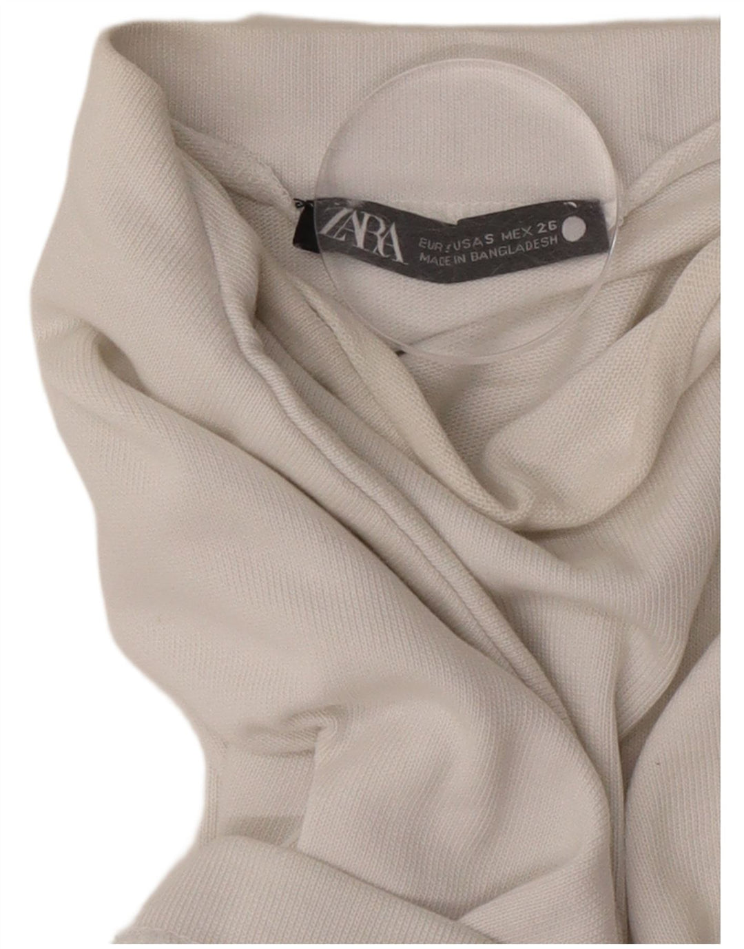 Zara Dame Oversized T-Shirt Top UK 10 Small White Bomuld