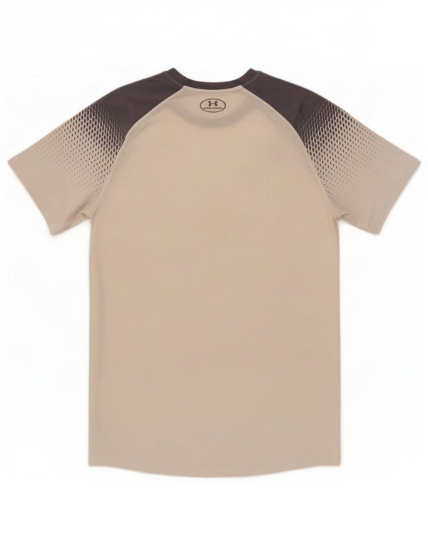 Under Armour Herre Heat Gear T-Shirt Top Medium White Colourblock Polyester