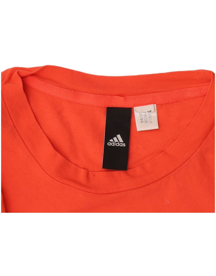 Adidas Dame Grafisk T-Shirt Top UK 8 Small Orange