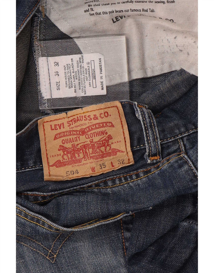 Levi's Herre 504 Regular Straight Jeans W35 L32 Blå Bomuld