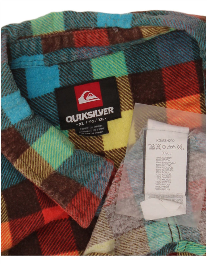 Quiksilver herre flannel skjorte XL flerfarvet Gingham bomuld