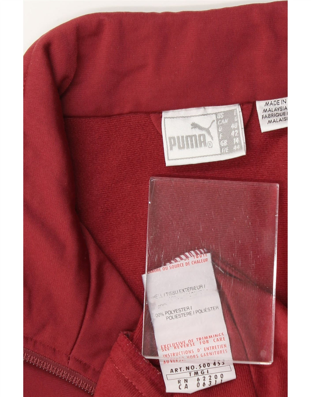 PUMA Womens Tracksuit Top Jacket UK 14 Large Red Polyester Vintage Puma and Second-Hand Puma from Messina Hembry 
