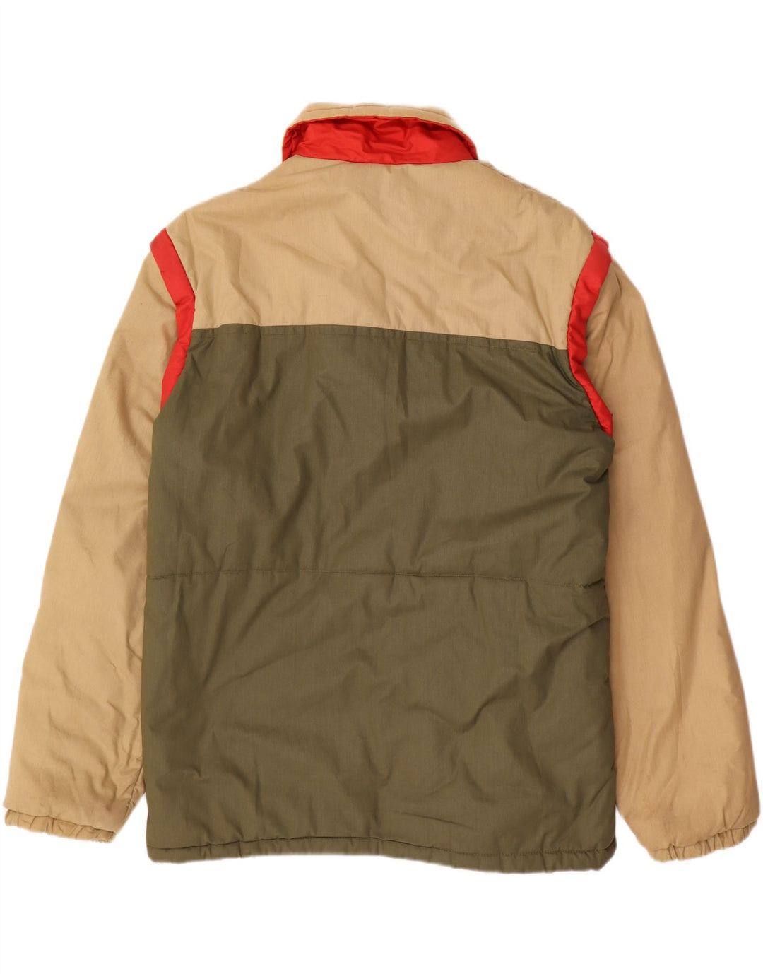 VINTAGE Mens Windbreaker Jacket UK 38 Medium Khaki Colourblock