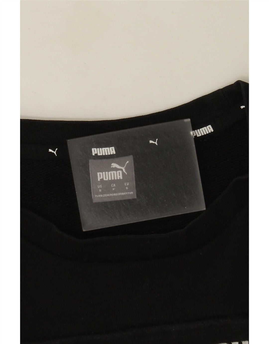 Puma Graphic Sweatshirt Jumper UK 10 Small Black Colourblock