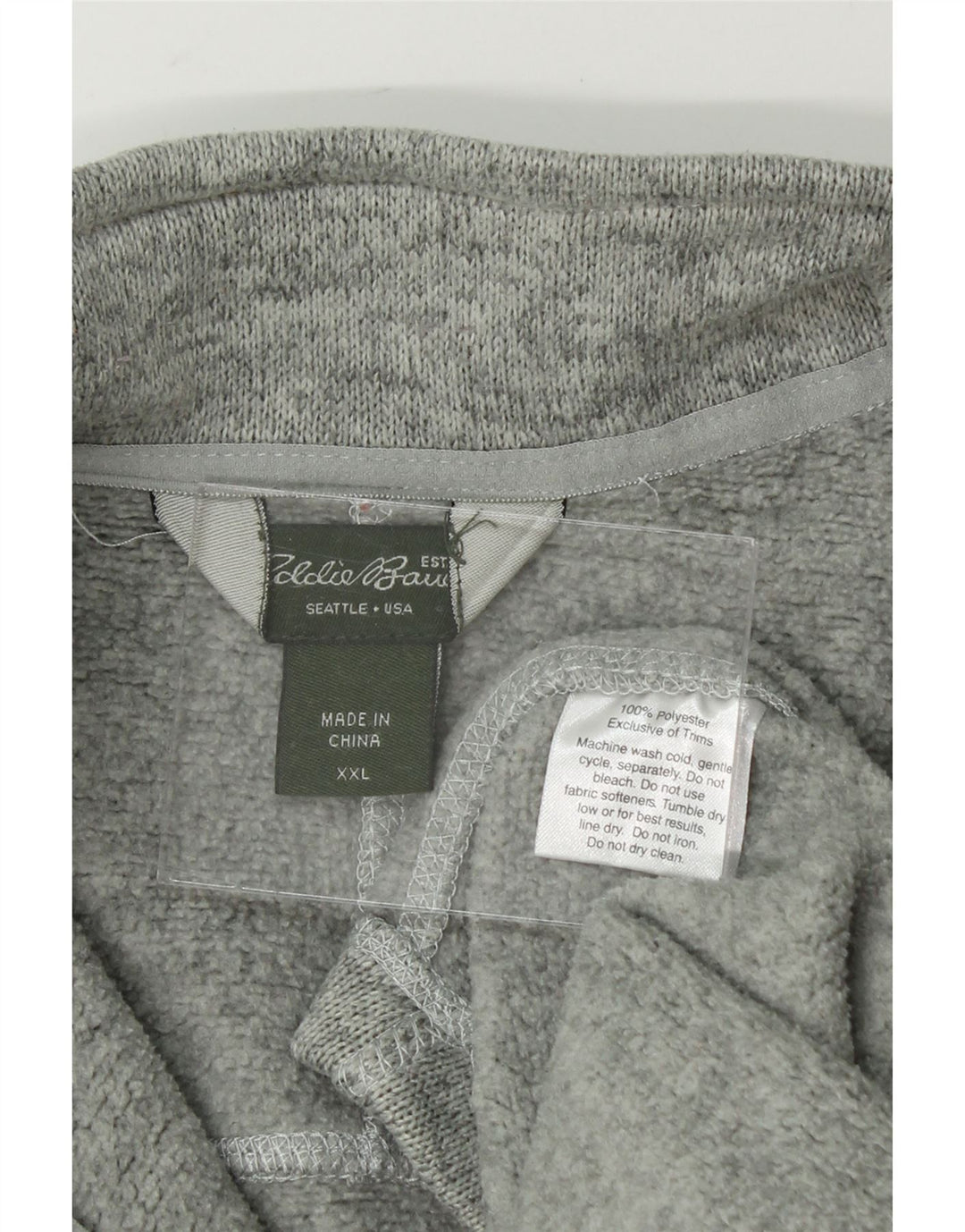 EDDIE BAUER Mens Zip Neck Sweatshirt Jumper 2XL Grey Polyester Vintage Eddie Bauer and Second-Hand Eddie Bauer from Messina Hembry 
