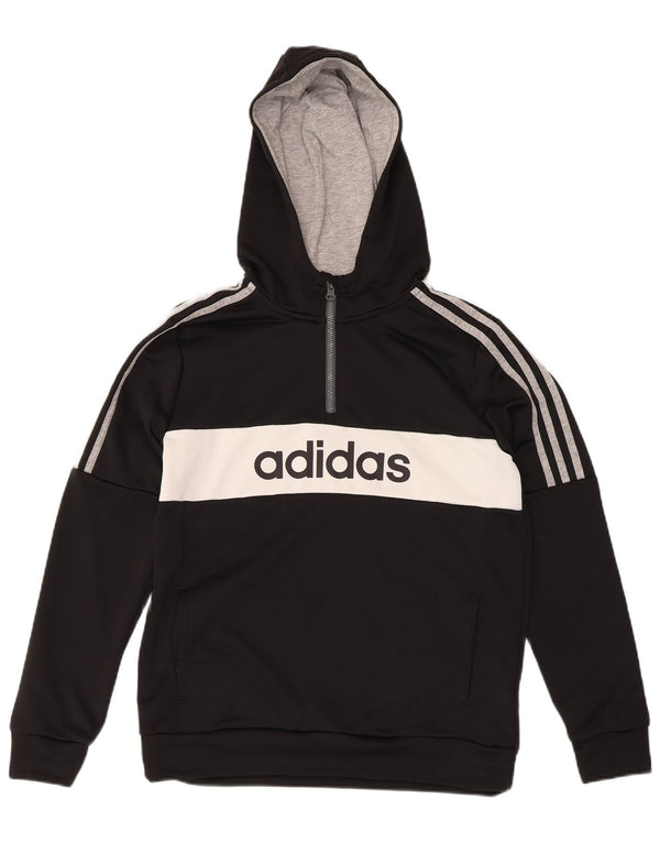 Adidas Boys Aeroready Graphic Hoodie Jumper 13-14 år Sort Sports