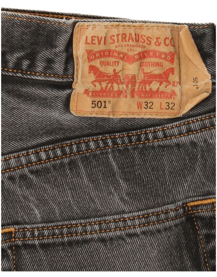 Levi's Herre 501 Straight Jeans W32 L32 Grå Bomuld