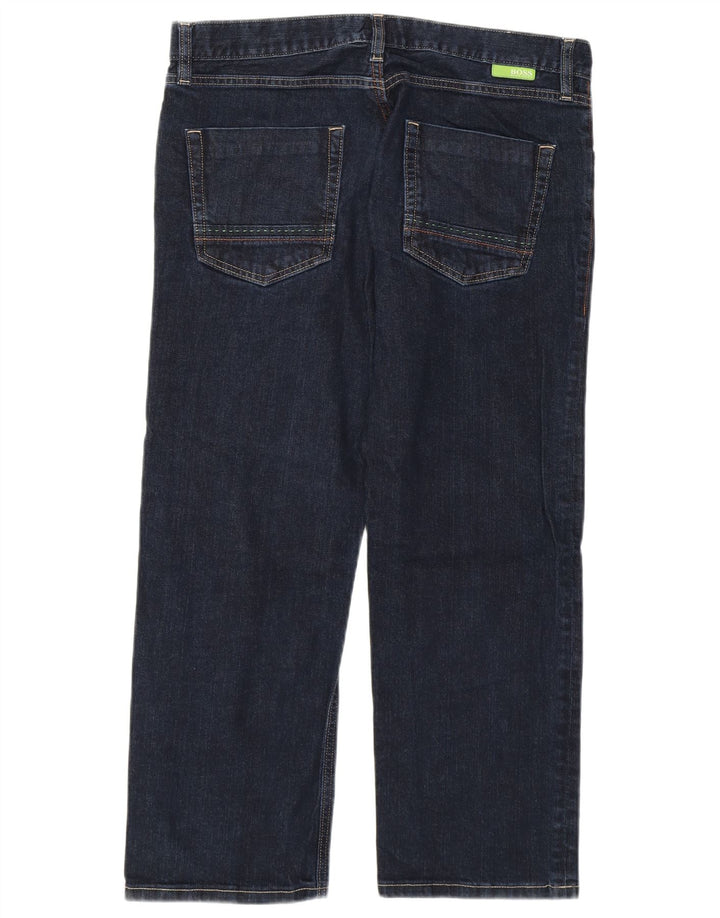 HUGO BOSS Herre Cropped Jeans W33 L25 Marineblå Bomuld