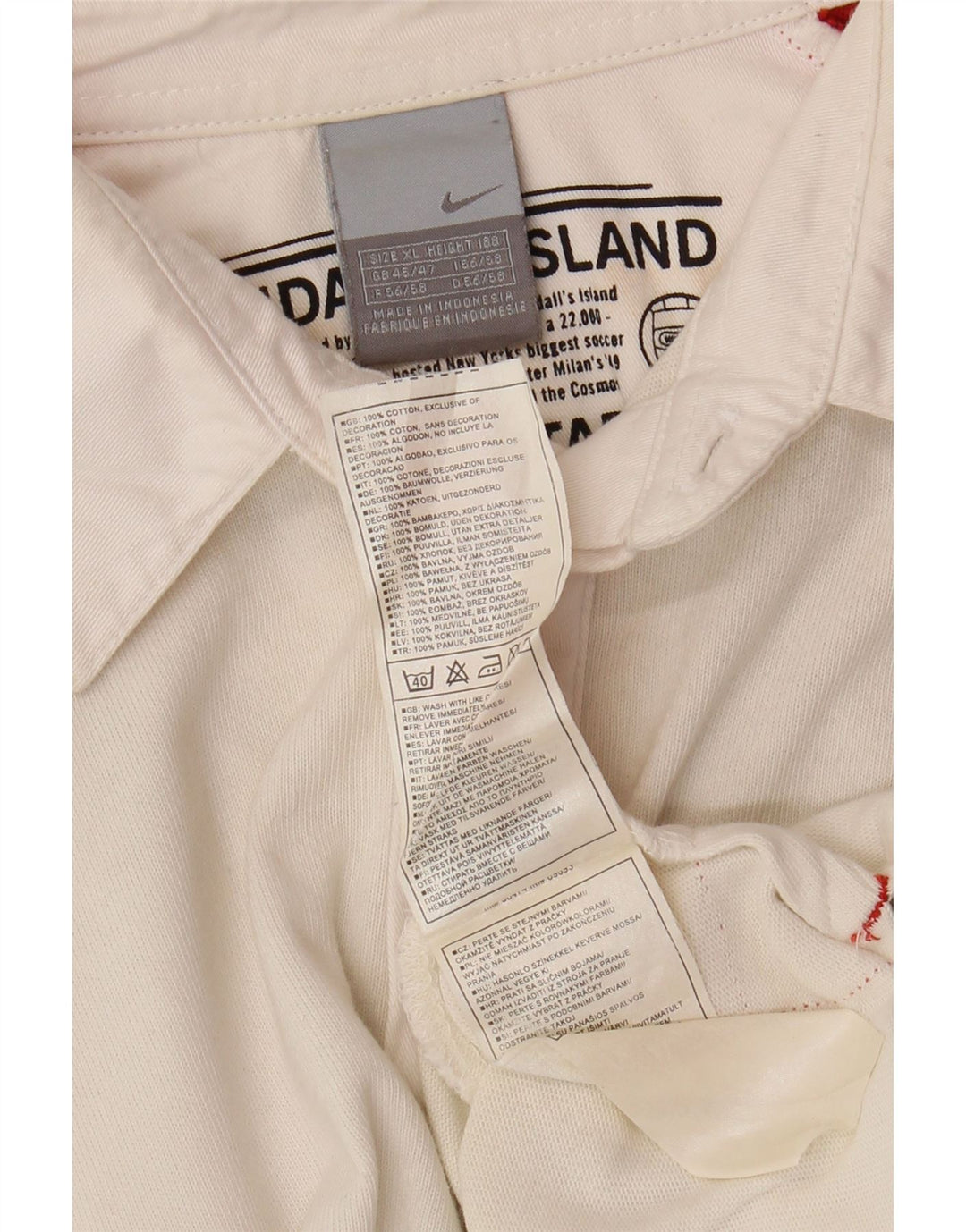 NIKE Langærmet Rugby Polo Shirt UK 45/47 XL Hvid Colourblock