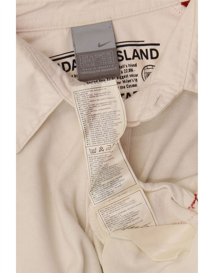 NIKE Langærmet Rugby Polo Shirt UK 45/47 XL Hvid Colourblock