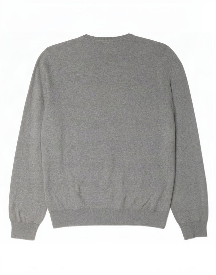 Marks & Spencer Herre V-hals sweater XL Grå Flecked Bomuld