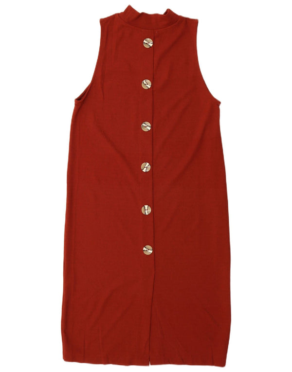 Zara Womens Trafaluc Sleeveless Jumper Dress UK 12 Medium Burgundy