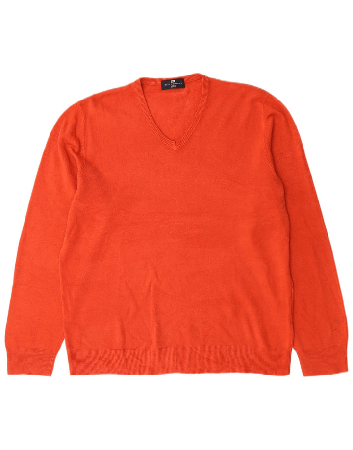 Marks & Spencer Herre Blue Harbor V-hals sweater Stor rød akryl