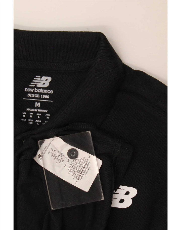 New Balance Herre grafisk poloshirt Medium Sort bomuld
