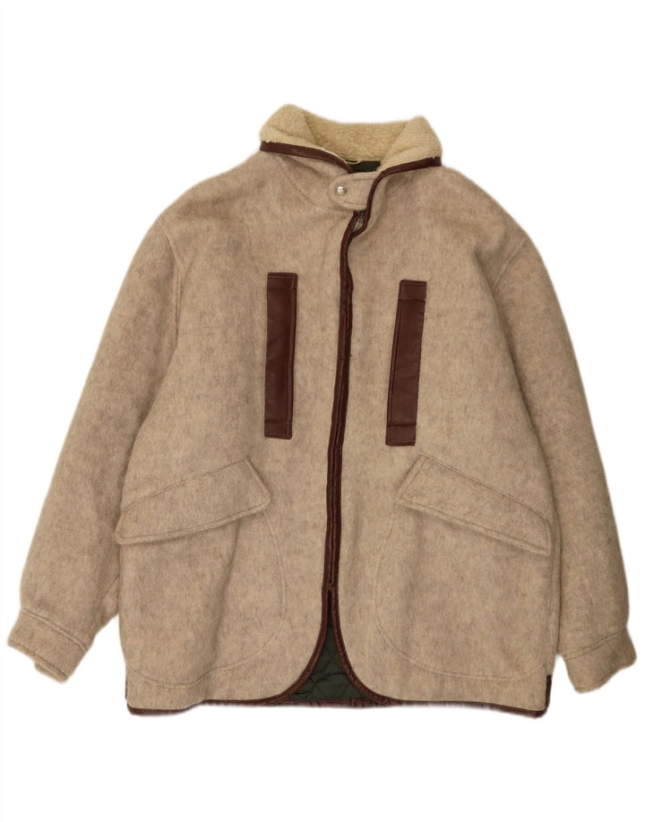 Vintage Herre Loose Fit Windbreaker Coat UK 38 Medium Beige