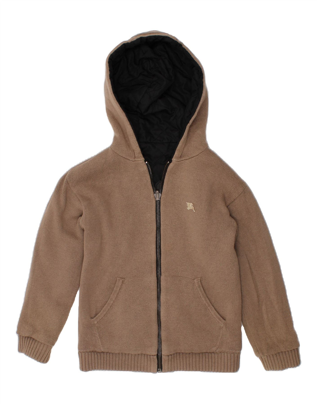 BURBERRY Vendbar jakke med hætte til drenge 4-5 år sort polyester