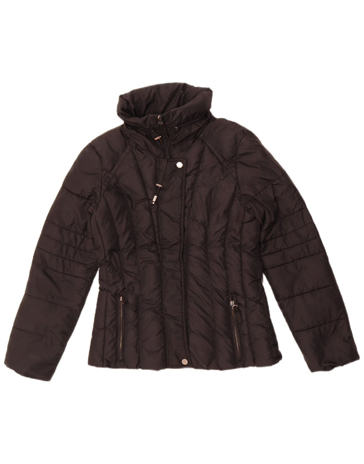 Zara Dame Polstret Jakke UK 14 Medium Sort Polyester