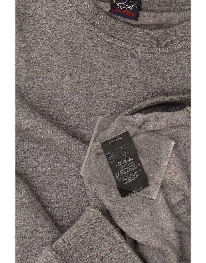 Paul & Shark Sweatshirt til mænd, stor grå flækket bomuld