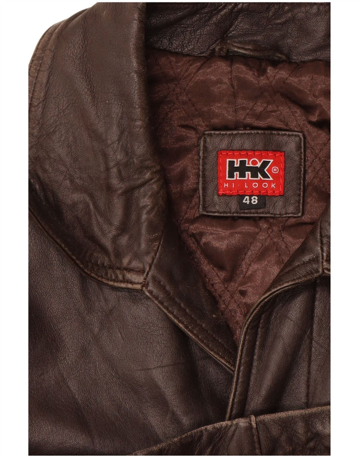 Vintage herre læderjakke EU 48 medium brunt læder