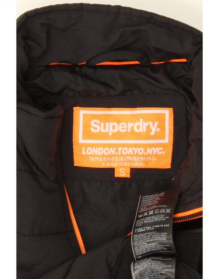 SUPERDRY Polstret jakke til mænd UK 36 Lille sort nylon