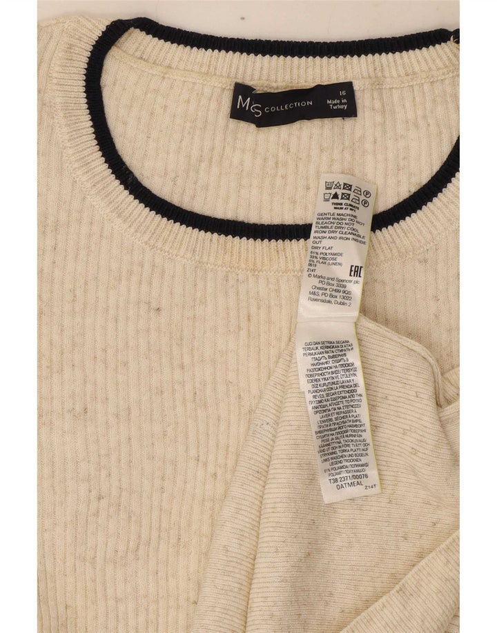 Marks & Spencer Damebluse Top UK 16 Large Off White Polyamid