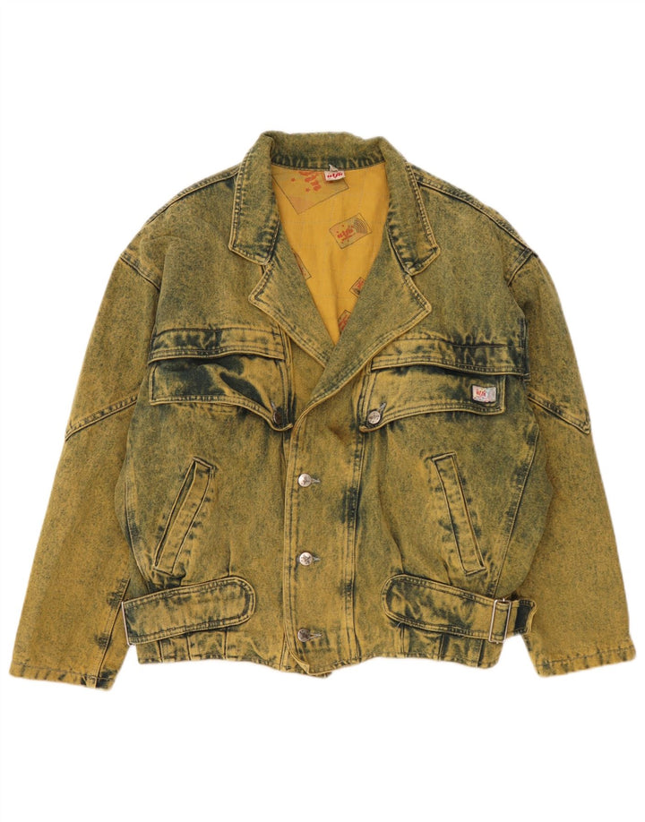 Ulfa Herre Loose Fit denimjakke UK 38 Medium Gul Bomuld 80'erne