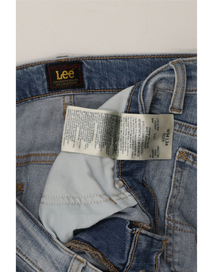 Lee Herre Rider Slim Jeans W34 L34 Blå Bomuld