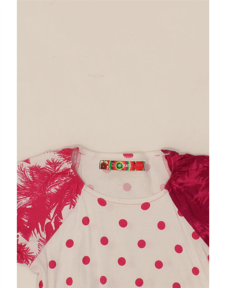 DESIGUAL Girls Graphic Basic Dress 13-14 Years Pink Floral Vintage Desigual and Second-Hand Desigual from Messina Hembry 
