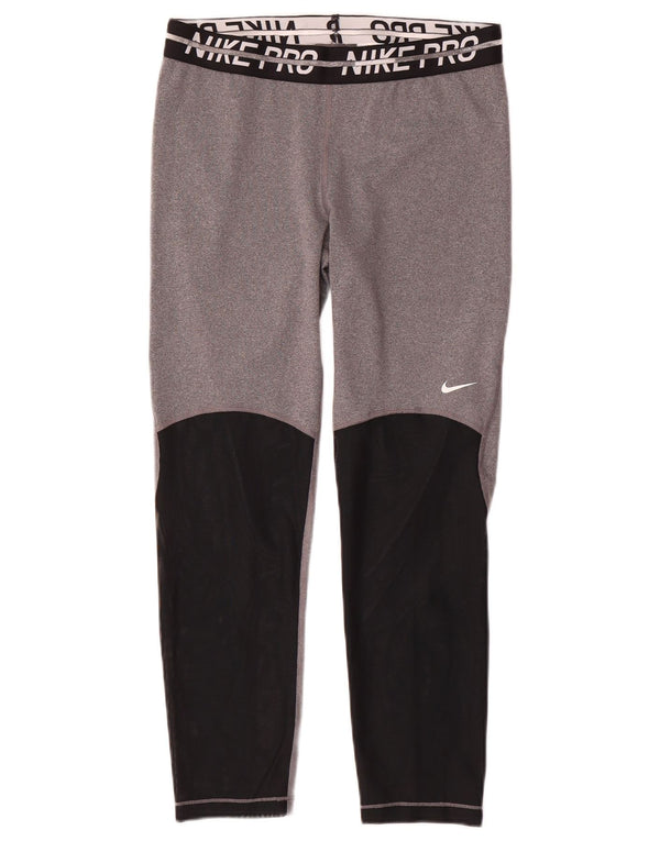 Nike Dame Dri Fit Grafiske Leggings UK 14 Medium Grey Colourblock