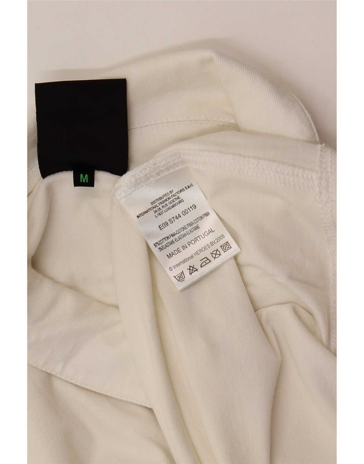 Vintage herre poloshirt Medium hvid bomuld