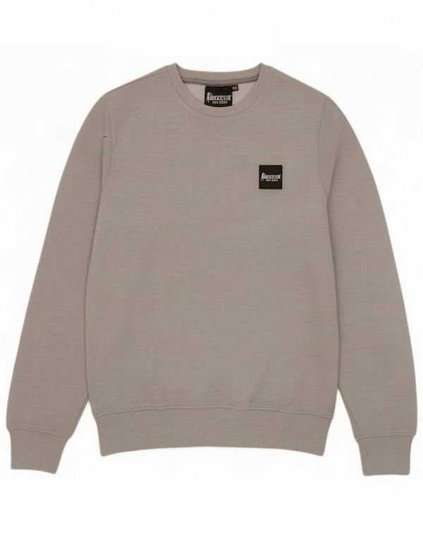 Boxeur Des Rues Sweatshirt trøje til mænd XS Grå Flecked Bomuld