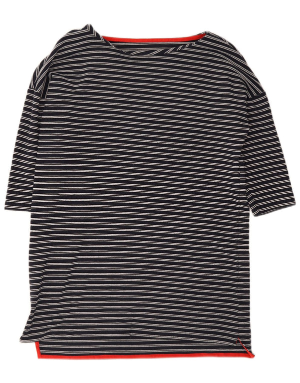 Marks & Spencer Womens 3/4 Sleeve Shift Dress UK 16 Large Navy Blue Striped